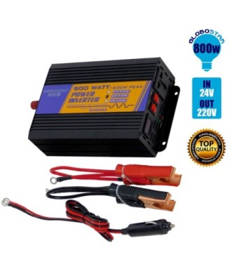 Inverter Τροποποιημένου Ημίτονου 24 Volt DC σε 220 Volt AC 800 Watt GloboStar 67435